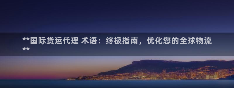 尊龙官网免费下载安装：**国际货运代理 术语：终极指南，