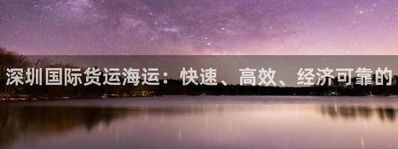 尊龙官方：深圳国际货运海运：快速、高效、经济可靠的
