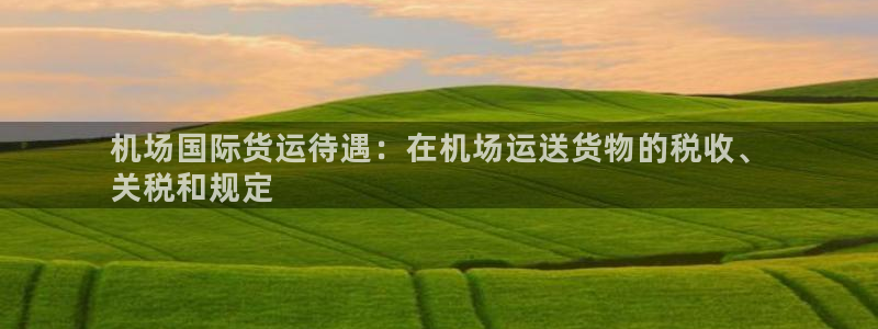 ag尊龙怎么样：机场国际货运待遇：在机场运送货物的税收、