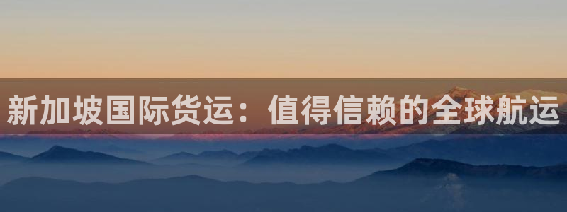 尊龙一人生就是博电子游戏：新加坡国际货运：值得信赖的全球