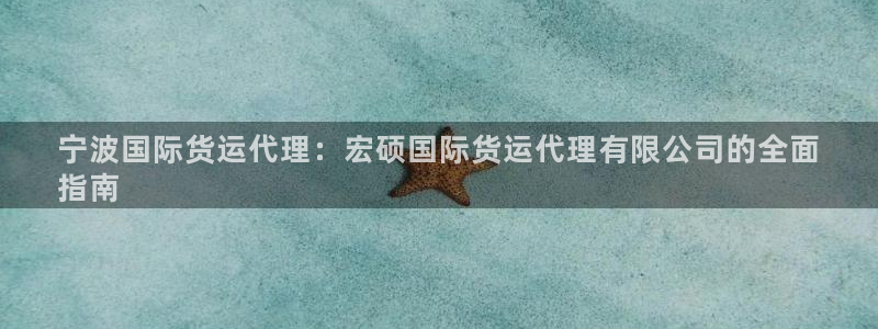 尊龙凯时法拉币：宁波国际货运代理：宏硕国际货运代理有限公