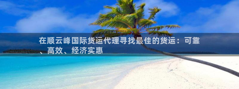 尊龙凯时合法吗?：在顺云峰国际货运代理寻找最佳的货运：可