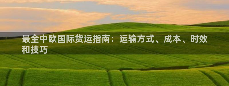 尊龙凯时人生就是搏 品牌专区：最全中欧国际货运指南：运输